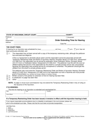 Document preview: Form CV-408 Order Extending Time for Hearing - Wisconsin
