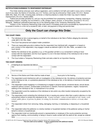 Form CV-429 Temporary Restraining Order (Temporary Order of Protection) and Notice of Injunction Hearing (Individual at Risk) - Wisconsin, Page 2