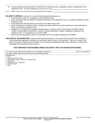 Form CV-429 Temporary Restraining Order (Temporary Order of Protection) and Notice of Injunction Hearing (Individual at Risk) - Wisconsin, Page 3