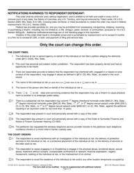 Form CV-430 Injunction - Individual at Risk - Wisconsin, Page 2