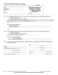 Document preview: Form CV-506 Publication Affidavit of Mailing or Facsimile for Domestic Abuse or Harassment - Wisconsin