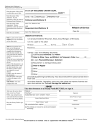 Document preview: Form FA-4120V Affidavit of Service - Wisconsin
