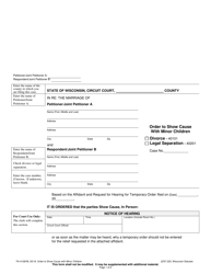 Document preview: Form FA-4128VB Order to Show Cause With Minor Children - Wisconsin