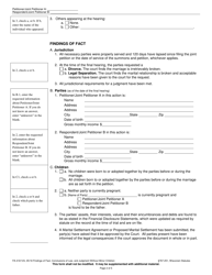 Form FA-1461VA Findings of Fact, Conclusions of Law, and Judgment Without Minor Children - Wisconsin, Page 2