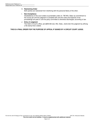 Form FA-1461VA Findings of Fact, Conclusions of Law, and Judgment Without Minor Children - Wisconsin, Page 5