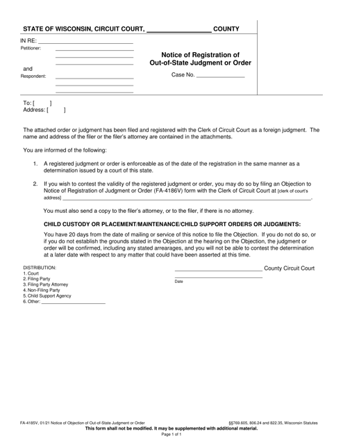 Form FA-4185V  Printable Pdf