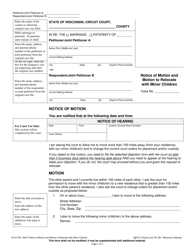 Document preview: Form FA-4178V Notice of Motion and Motion to Relocate With Minor Children - Wisconsin