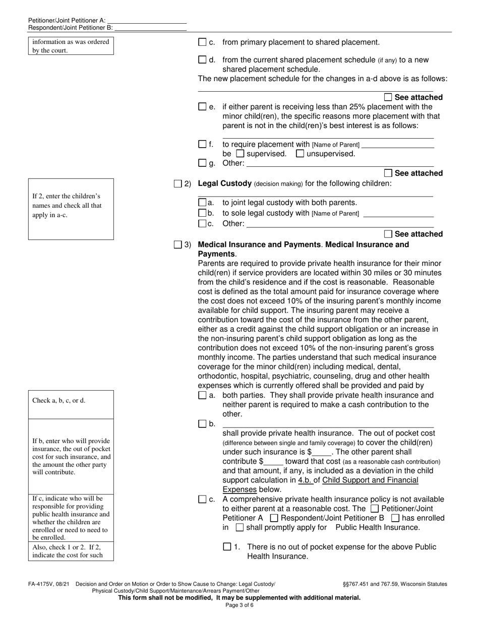 Form FA-4175V - Fill Out, Sign Online and Download Printable PDF ...