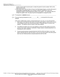 Form FA-604B Order on Stipulation to Change: Custody/Placement/Support/Maintenance/Arrears - Wisconsin, Page 2