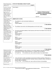 Document preview: Form GF-150 Uniform Child Custody Jurisdiction and Enforcement Act Affidavit - Wisconsin