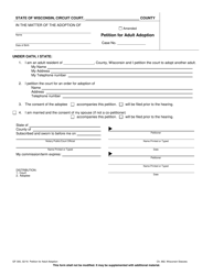 Document preview: Form GF-300 Petition for Adult Adoption - Wisconsin