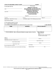 Document preview: Form GN-3120 Affidavit of Service (Guardianship, Conservatorship, Protective Placement or Protective Services) (Adult Guardianship and Conservatorship) - Wisconsin