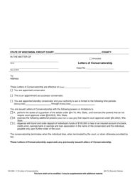 Document preview: Form GN-3390 Letters of Conservatorship - Wisconsin