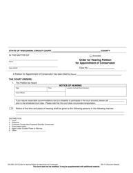 Document preview: Form GN-3360 Order for Hearing Petition for Appointment of Conservator - Wisconsin