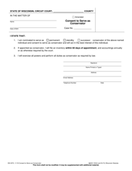 Document preview: Form GN-3370 Consent to Serve as Conservator - Wisconsin