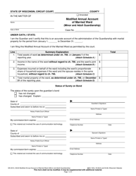 Document preview: Form GN-3510 Modified Annual Account of Married Ward (Minor and Adult Guardianship) - Wisconsin