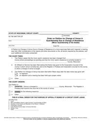 Document preview: Form GN-3528 Order on Petition for Change of Venue in Guardianship Due to Change of Residence (Minor Guardianship of the Estate) - Wisconsin