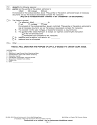Form GN-3590 Order to Authorize and/or Confirm Sale/Mortgage/Lease of Real Estate of Ward Under Guardianship (Minor and Adult Guardianship) - Wisconsin, Page 2