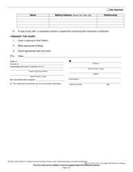 Form GN-3630 Petition to Transfer Income and Assets of Person Under Guardianship (Minor and Adult Guardianship) - Wisconsin, Page 2