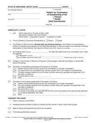 Document preview: Form GN-3650 Petition for Termination of Guardianship of the Person/Estate (Adult Guardianship) - Wisconsin