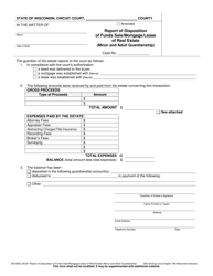 Document preview: Form GN-3600 Report of Disposition of Funds Sale/Mortgage/Lease of Real Estate (Minor and Adult Guardianship) - Wisconsin