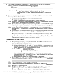 Form GN-4040 Petition for Protective Placement/Protective Services - Wisconsin, Page 2