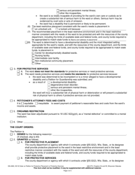 Form GN-4060 Order on Petition for Protective Placement or Protective Services - Wisconsin, Page 2