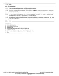 Form GN-4030 Order on Temporary Protective Placement or Protective Services - Wisconsin, Page 2