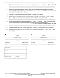 Form IW-1630 Petition for Termination of Parental Rights - Indian Child Welfare Act - Wisconsin, Page 2