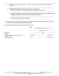 Form IW-1721 Petition for Protection or Services (Chapter 938) - Indian Child Welfare Act - Wisconsin, Page 2