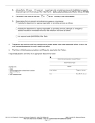 Form IW-1610 Petition for Protection or Services (Chapter 48) - Indian Child Welfare Act - Wisconsin, Page 2