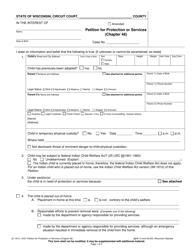 Form JC-1610 Petition for Protection or Services (Chapter 48) - Wisconsin