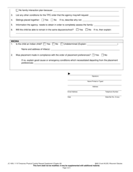 Form JC-1609 Temporary Physical Custody Request Supplement (Chapter 48) - Wisconsin, Page 3