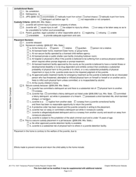 Form JD-1710 Temporary Physical Custody Request (Chapter 938) - Wisconsin, Page 2