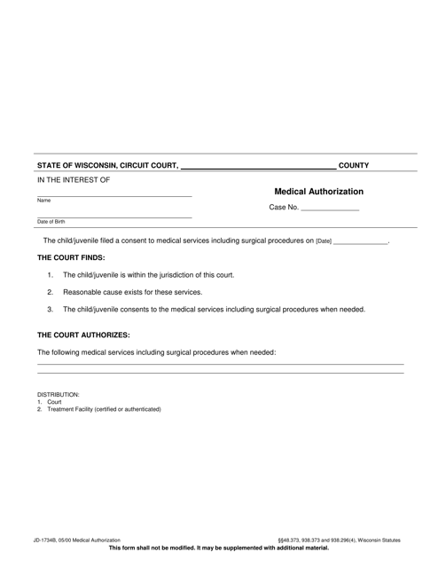 Form JD-1734B  Printable Pdf