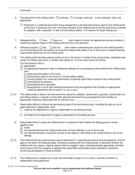 Form JD-1791 Permanency Hearing Order - Wisconsin, Page 2