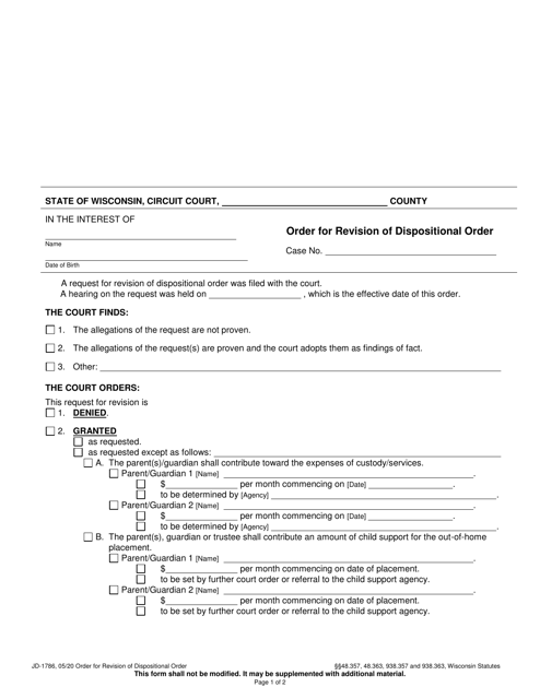 Form JD-1786  Printable Pdf