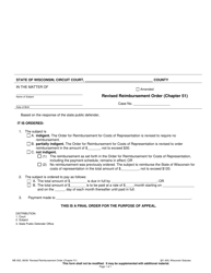 Document preview: Form ME-933 Revised Reimbursement Order (Chapter 51) - Wisconsin