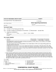 Document preview: Form ME-939 Order Appointing Examiner(S) - Wisconsin