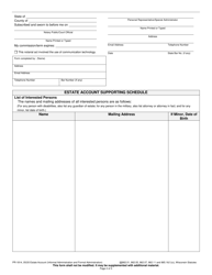 Form PR-1814 Estate Account (Informal and Formal Administration) - Wisconsin, Page 2