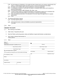 Form PR-1850 Petition for Special Administration - Wisconsin, Page 2