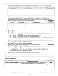 Form PR-1835 Petition for Summary Settlement - Wisconsin, Page 2