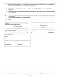 Form PR-1835 Petition for Summary Settlement - Wisconsin, Page 3
