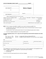 Form CA-120 Notice of Appeal - Wisconsin