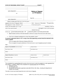Document preview: Form CA-120T Notice of Appeal (In Tpr Matters) - Wisconsin