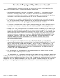 Form CA-130 Statement on Transcript - Wisconsin, Page 2