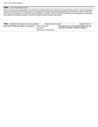 Formulario F-00171 Solicitud De Certificacion De Empresa Para Trabajos Con Plomo - Wisconsin (Spanish), Page 2