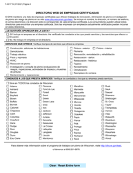 Formulario F-00171 Solicitud De Certificacion De Empresa Para Trabajos Con Plomo - Wisconsin (Spanish), Page 3