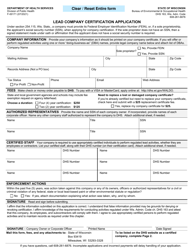 Form F-00171 &quot;Lead Company Certification Application&quot; - Wisconsin