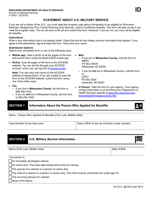 Form F-02431  Printable Pdf